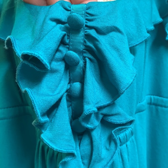 London Times teal ruffle maxi dress - Picture 5 of 5